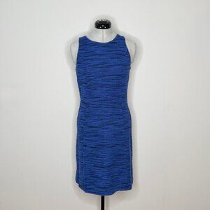 LOFT Cobalt Blue Textured Tweed Sheath Dress - Size 2